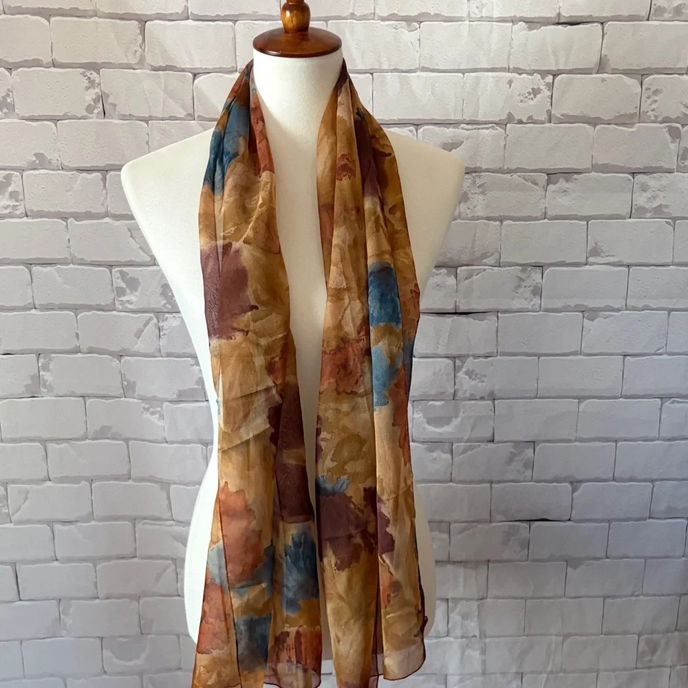 Chic Autumn Tones Floral Scarf